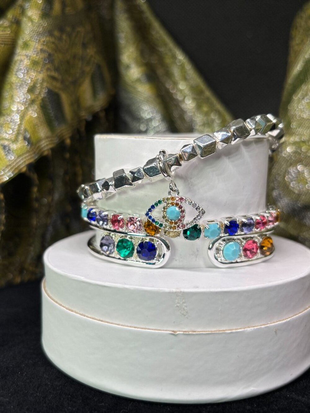 Bomb Party "Always Had My Eye On You" Summer Stacks 3 Bracelet Stack with Eye